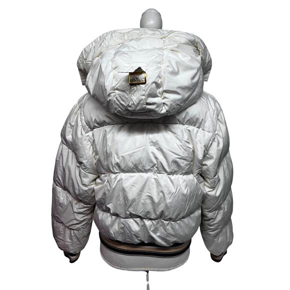 Baby Phat White Down Puffer Zip Hood Vintage Y2K Jacket Coat Medium Streetwear - Picture 2 of 16